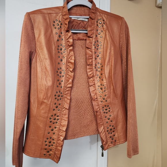 Peter Nygard 100%  Leather   Sweater Jacket M/L - Picture 3 of 5